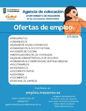 ofertas de empleo en mazarrn|Ofertas de empleo en Mazarrón 